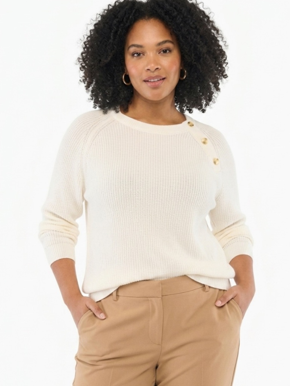 J.Crew Ivory Cotton Sweater | Quiet Luxury Knit | Minimalist Capsule Wardrobe |